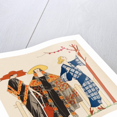 Fashion plate depicting oriental-inspired garments by Anonymous