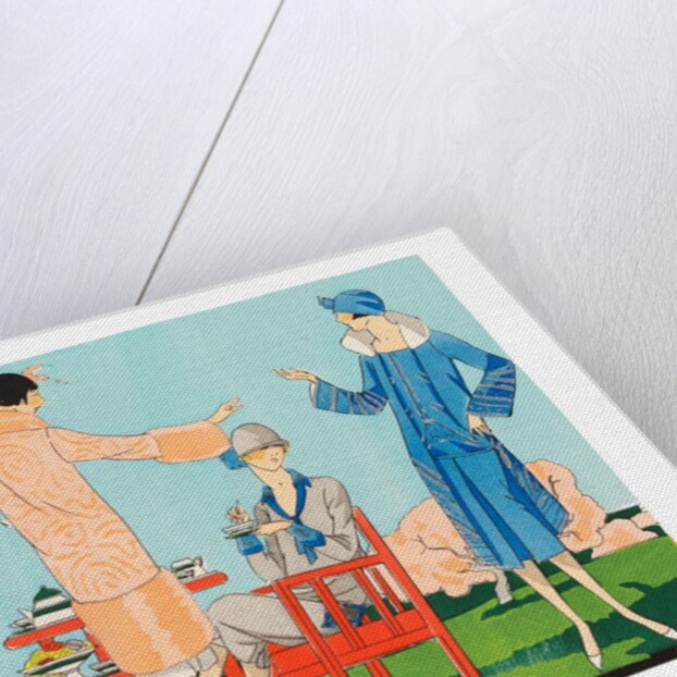 Fashion plate depicting an afternoon tea garden party by Anonymous