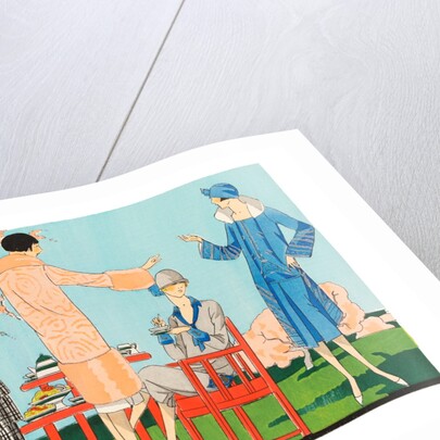 Fashion plate depicting an afternoon tea garden party by Anonymous