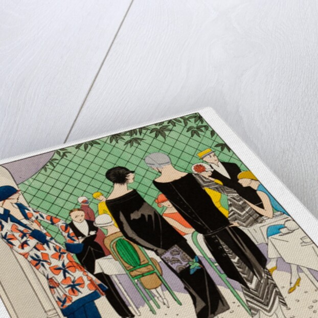 Fashion plate depicting a garden party by Anonymous