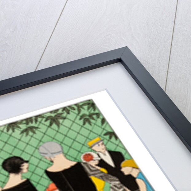 Fashion plate depicting a garden party by Anonymous