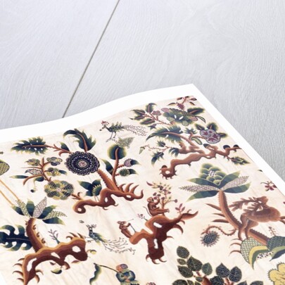 Bed hanging depicting fantastical creatures by Anonymous