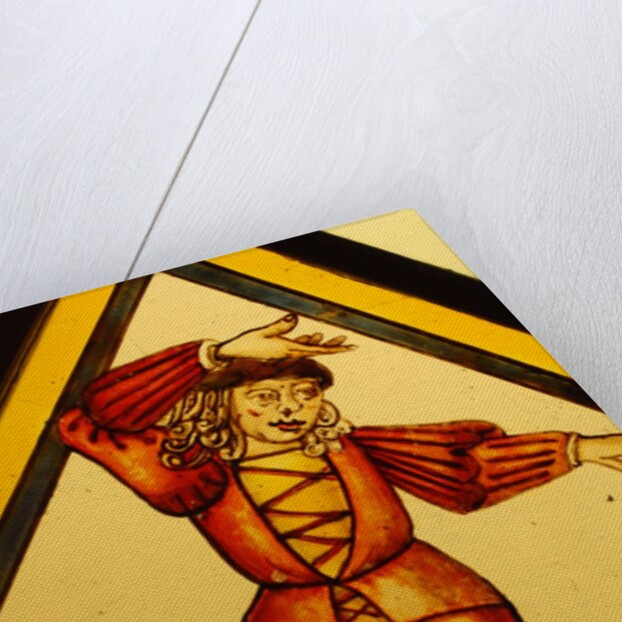 The Betley Window stained glass panel, detail of a dancer by Stuart Cox