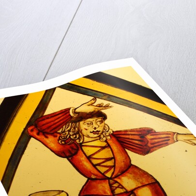 The Betley Window stained glass panel, detail of a dancer by Stuart Cox