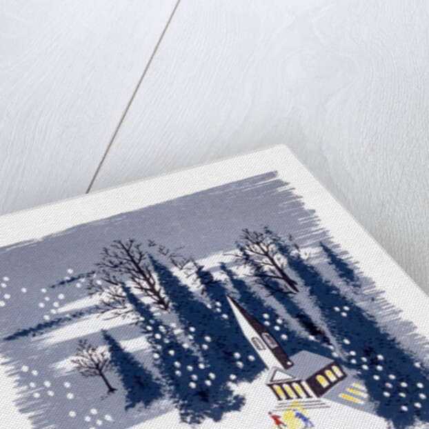 Christmas card depicting a snowscene by Anonymous