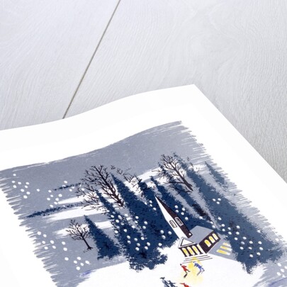 Christmas card depicting a snowscene by Anonymous