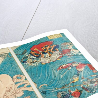 The Sea-wife carrying off the jewel from the Dragon-King's Palace by Utagawa Kuniyoshi