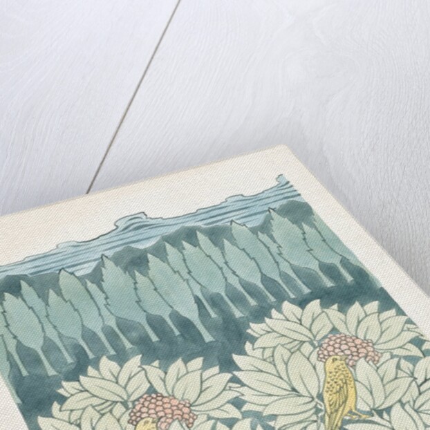Birds in Bushes and Landscape textile design by Charles Francis Annesley Voysey