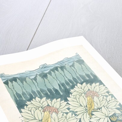 Birds in Bushes and Landscape textile design by Charles Francis Annesley Voysey