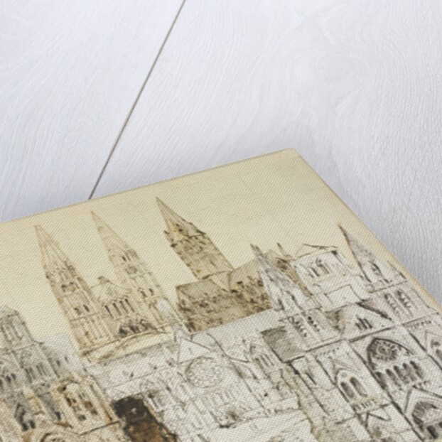 Truro Cathedral, collage of nine different elevations by William Burges