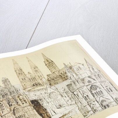 Truro Cathedral, collage of nine different elevations by William Burges