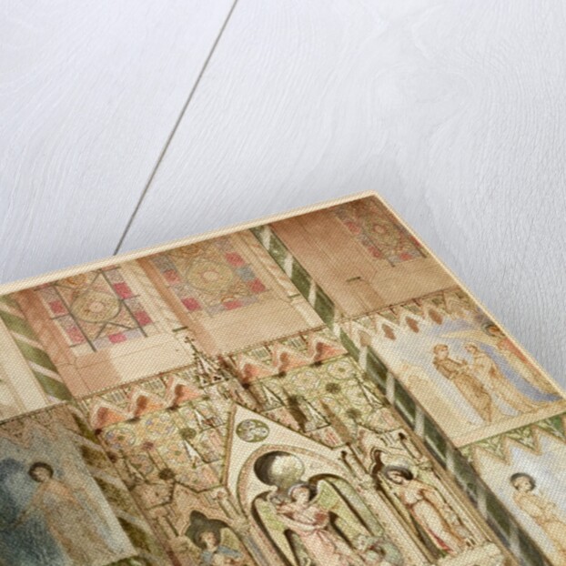Truro Cathedral, elevation of an altar in the cathedral by William Burges