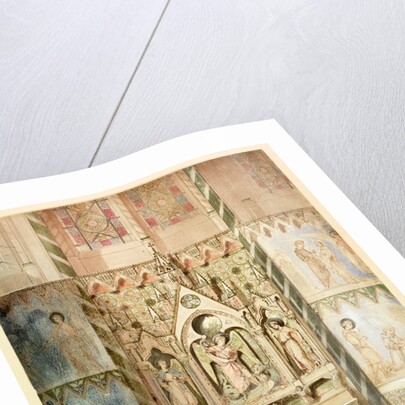Truro Cathedral, elevation of an altar in the cathedral by William Burges