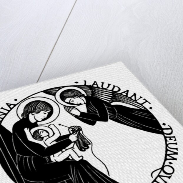 Madonna and Child with Angel: Madonna Knitting by Eric Gill