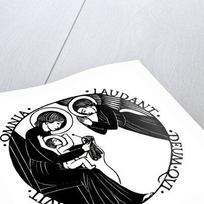 Madonna and Child with Angel: Madonna Knitting by Eric Gill