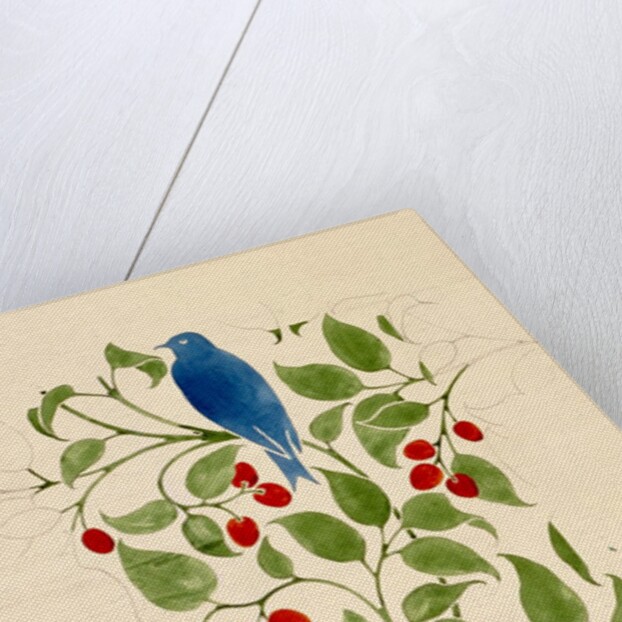 Blue Birds on Berry Bushes, design for textile by C.F.A.Voysey