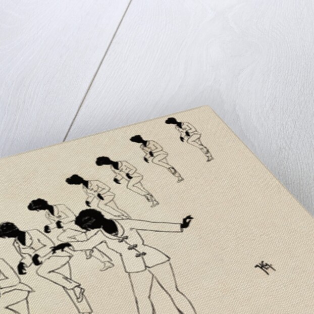Silhouettes of nine female figures by Anonymous