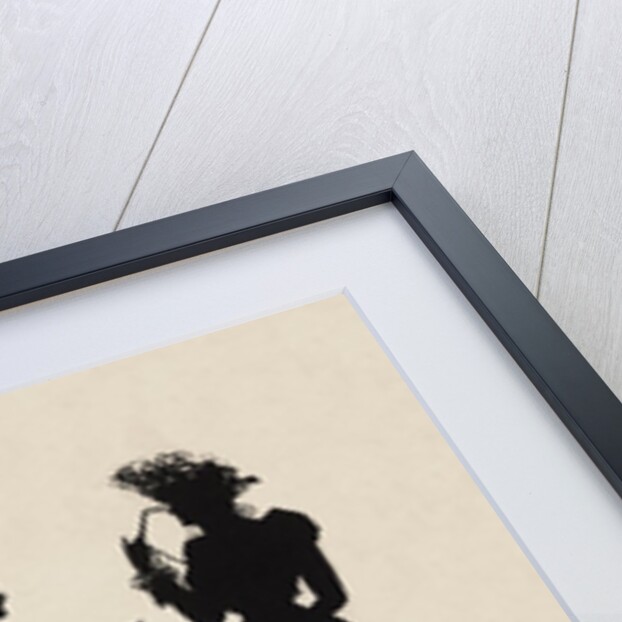 Silhouettes of four gentlemen and a woman in evening  dress by Anonymous