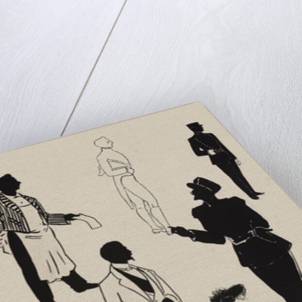 Silhouettes of a range of characters in a variety of costumes by Anonymous