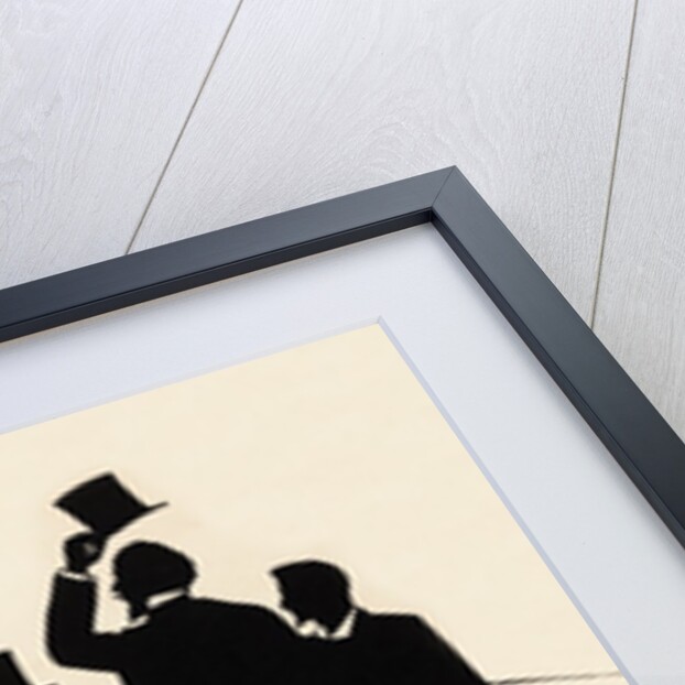 Silhouettes of two groups of three male figures by Anonymous