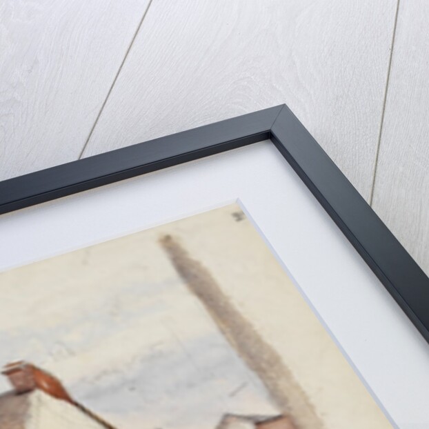 White house with red slate roof by May Morris