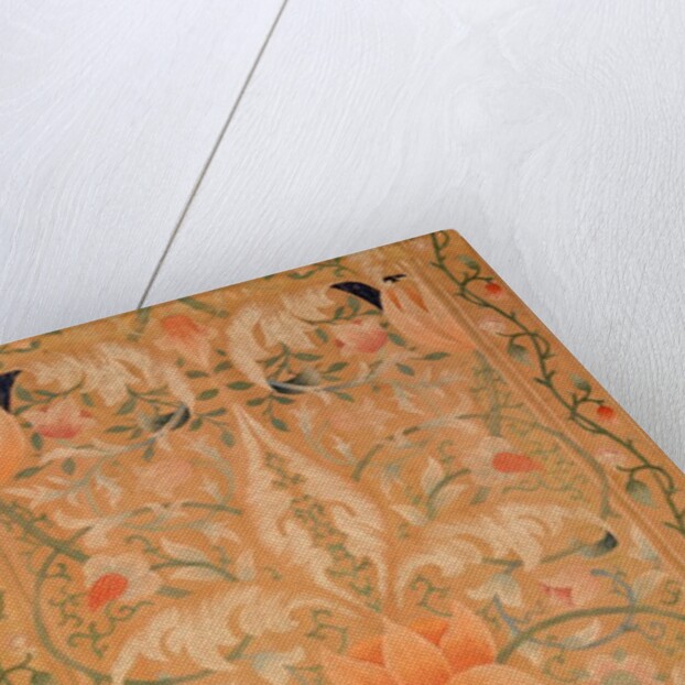 Hanging of lotus flower heads and acanthus leaves by May Morris