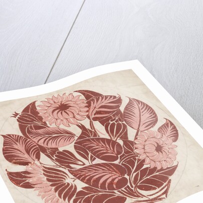Dish design with flowers and foliage by William de Morgan