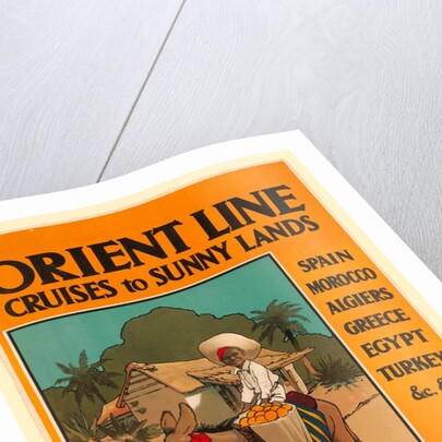 Orient Line Cruises to Sunny Lands, poster advertising the shipping company by John Hassall