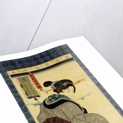 Woman adjusting her obi by Utagawa Kunisada I