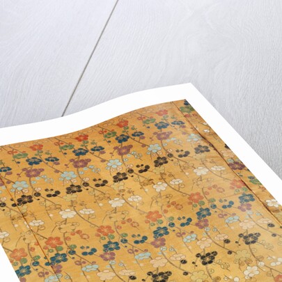 Kimono with decoration of plum blossoms, detail by Unknown