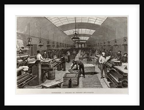 Mechanical printing press workshop by P.Blanchard