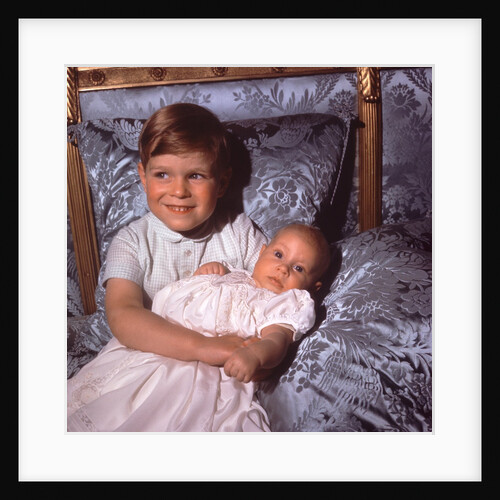 Prince Andrew holding Prince Edward by Cecil Beaton
