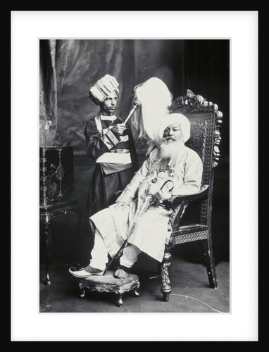 Sir Baba Khem Singh Beda and attendant by Lafayette Portrait Studios