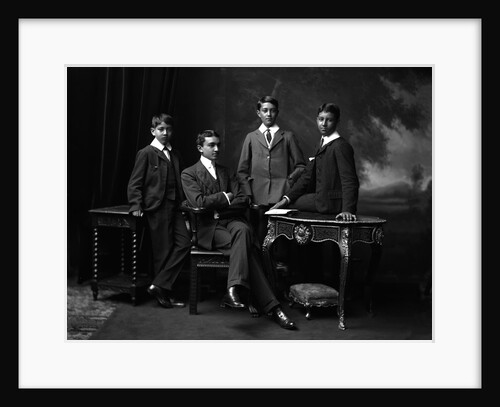 The four sons of Maharaja of Cooch Behar by Lafayette Portrait Studios