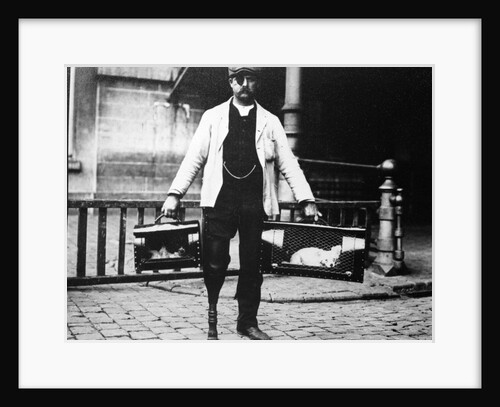 Dog market - Dog Seller with Wooden Leg and Eye Patch by Andrew Pitcairn-Knowles