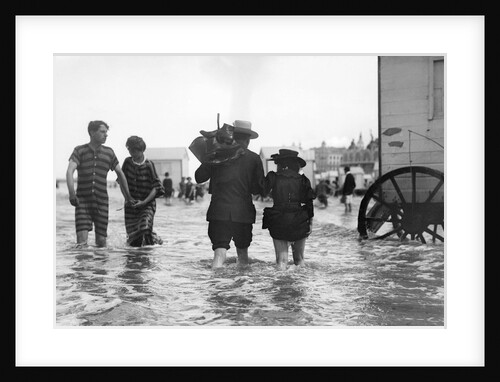 Paddling in Striped Bathing Costumes by Andrew Pitcairn-Knowles
