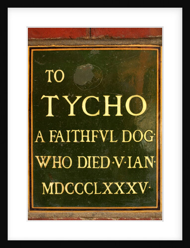 Plaque in memory of Tycho, pet dog of Sir Henry Cole, in the John Madejski Garden of the V&A Museum by Stuart Cox