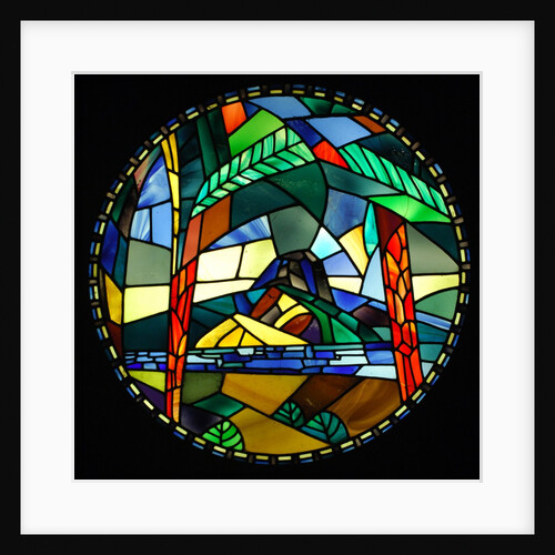 Stained glass window in the 20th century Gallery in the V&A Museum by Stuart Cox