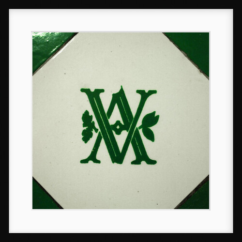 V&A logo on an interior wall of the Royal Toilets in the V&A Museum by Stuart Cox