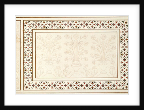 Decorative border from the Taj Mahal, relief by Anonymous