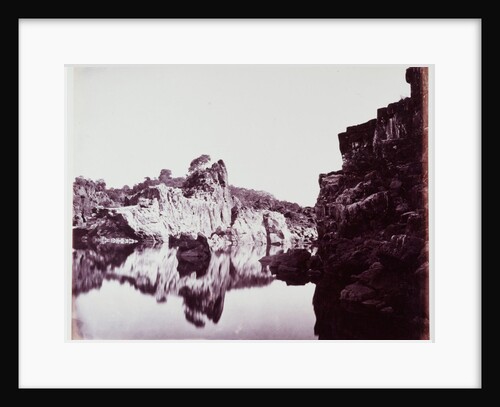 Bheem Tal - view of the temple and lake by Samuel Bourne