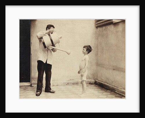 A Man Is Sprinkling a Boy with Water from a Watering Can by Andrew Pitcairn-Knowles