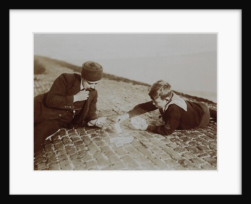Gordon and Friend playing Cards on Dyke by Andrew Pitcairn-Knowles