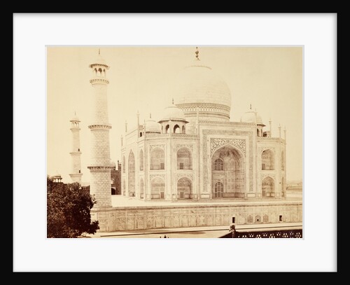 The Taj Mahal from the corner of the Quadrangle in Agra by Samuel Bourne