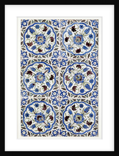 Panel of six tiles by Unknown