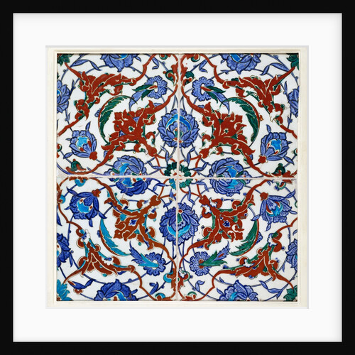 Panel of four tiles by Unknown