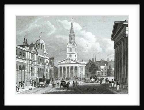The New Opening to St.Martin's Church from Pall Mall East by Thomas O. Shepherd