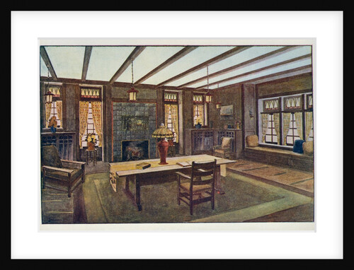 A Craftsman House depicting a living room by unknown