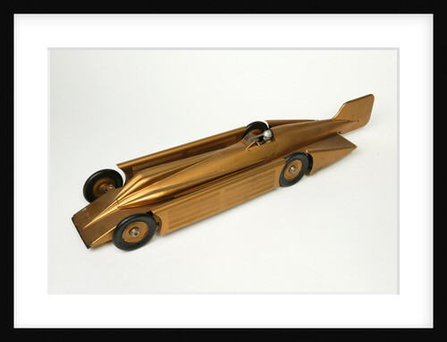 Clockwork toy racing car, Golden Arrow Racer by Kingsbury Manufacturing Co