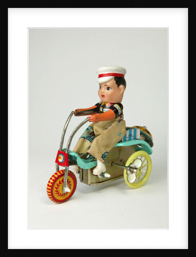 Clockwork toy boy on a tricycle by Unknown